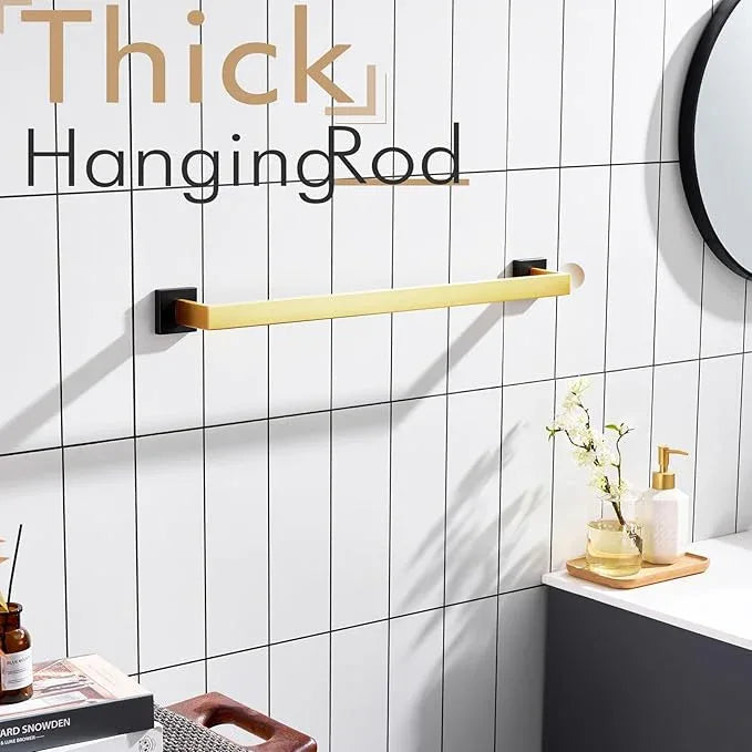KOKOSIRI 24-Inch Towel Bars for Bathroom Wall Mounted Kitchen Towel Rack Holder T-304 Stainless Steel Matte Black and Brushed Gold, B4003GDK-L24 - ModernBath
