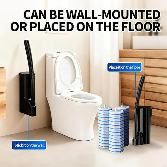 Disposable Toilet Bowl Brush with 36 Toilet Wand Refills Pads Replacement Heads, Toilet Cleaning Stick,Toilet Bowl Cleaner Wands Holder and Set, Toilet Cleaning System Starter Kit - ModernBath