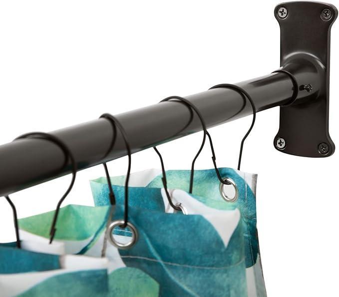 Artiwell L Shaped Shower Curtain Rod, Bathroom Bathtub Corner Adjustable Shower Curtain Rod with Ceiling Support (OIL RUBBED BRONZE) - ModernBath
