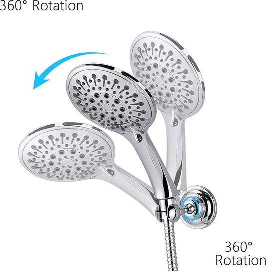 JiePai Shower Head Holder, Solid Brass Adjustable Shower Holder Bracket,Shower Wall Mount Holder with Screws (Chrome)