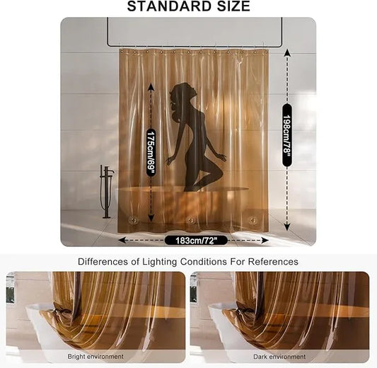 AmazerBath Long Shower Curtain Liner, 100% EVA Soft Clear Amber Heavy Duty 78 inch Shower Curtain and Liner 2-in-1, 72x78 Plastic Bathroom Shower Curtain, 12 Rustproof Grommets & 3 Weighted Stones - ModernBath
