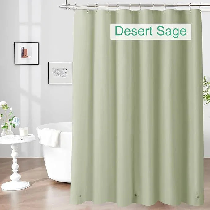 Mrs Awesome Sage Shower Curtain Liner with 3 Magnets, 72x72 Premium Flexible Sturdy Plastic Shower Curtain for Bathroom Lightweight & Waterproof, Desert Sage - ModernBath
