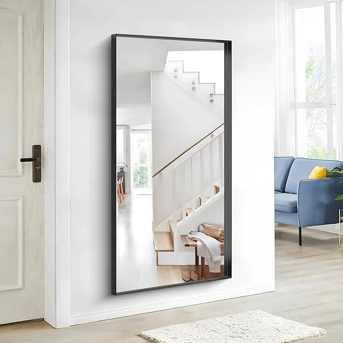 Black Bathroom Mirror, 30x60 Inch Rectangular Deep Frame Mirror, Large Wall Mounted Bathroom Vanity Mirror Over Sink for Bedroom,Restroom, Living Room, Hangs Vertically or Horizontally - ModernBath