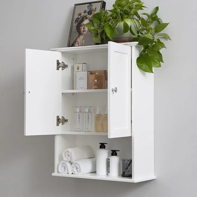 White Bathroom Wall Cabinet Over The Toilet Storage Cabinet, 24x30 Inch Wood Medicine Cabinets Wall Mounted Bathroom Cabinet with Doors for Laundry Room, Bedroom Kitchen - ModernBath