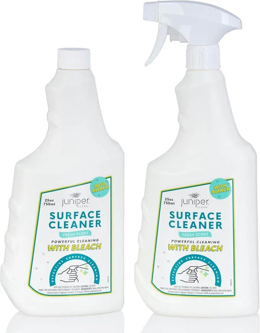 Juniper, Surface Cleaner With Bleach, All-Purpose Cleaner for Bathroom, Kitchen, Toilet, 25 Fl. Oz Trigger Spray Bottle, (Pack of 12), Total 300 Ounce - ModernBath