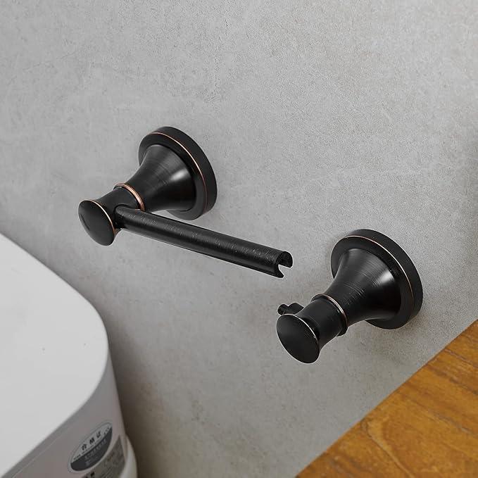 RUMOSE Toilet Paper Roll Holder Bathroom Flexible Pivoting Tissue Handle on Wall Mounted Oil Rubbed Bronze Rustproof Toilet Tissue Roll Holder,Stainless Steel - ModernBath