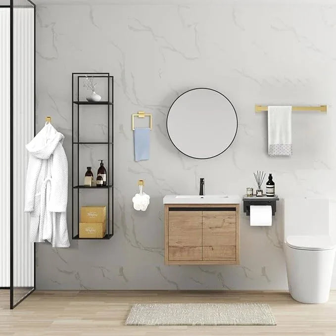 10 Pieces Brushed Gold Towel Bar Set Bathroom Hardware Accessories Set Upgraded Toilet Paper Holder Towel Holder/Racks Set for Bathroom Stainless Steel Wall Mounted 23.6in - ModernBath