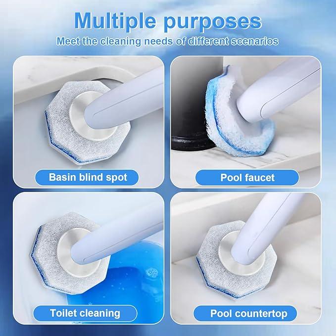 ZEELONA 50 Count Toilet Wand Refills Wand Disposable Toilet Brush Heads Compatible with Most Toilet Brushes for Toilet and Bathroom Cleaning - ModernBath