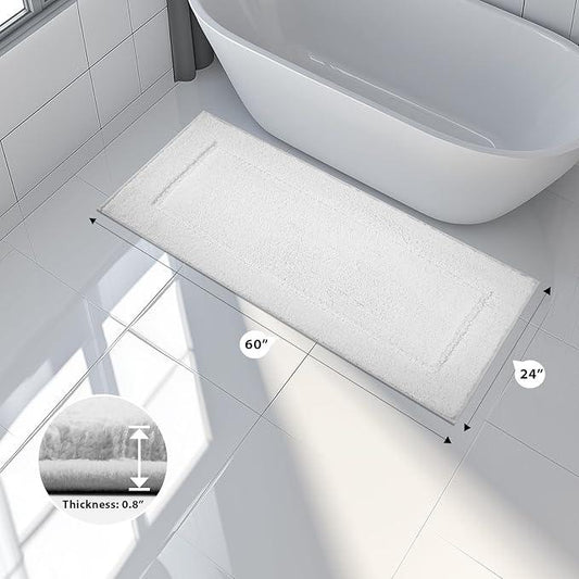 anllugs Bathroom Rugs 24" x 60", Non-Slip Extra Soft Absorbent Bath Rugs, Machine Washable Quick Dry Bath Mats for Bathroom Floor, Shower, Bathtub and Sink, White - ModernBath