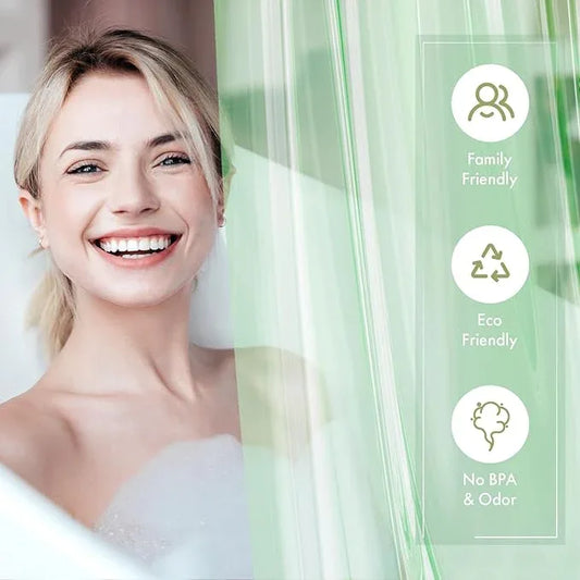 AmazerBath Shower Curtain Liner, 72x72 Transparent Mint Green Shower Liner, Lightweight Plastic Shower Curtain Liners, Waterproof Shower Liner for Bathroom with 3 Magnets and 12 Grommet Holes - ModernBath