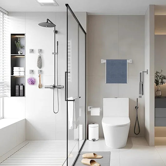 LACHILL 7-Pieces Brushed Nickel Bathroom Hardware Accessories Set, SUS304 Stainless Steel, 16 Inch Bath Towel Bar Set, Towel Holder, Towel Racks for Bathroom Wall Mounted - ModernBath