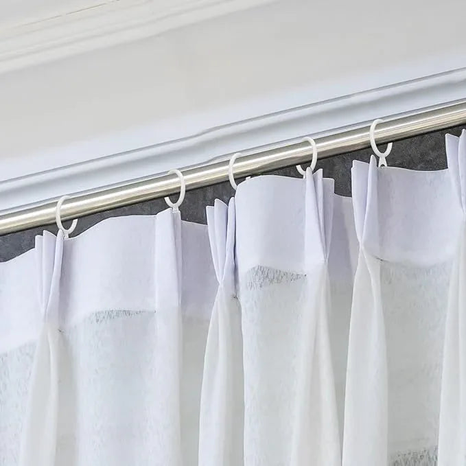 Qunclay 100 Set 0.98 Inch Metal Curtain Rings with Eyelets Curtain Hooks for Drapes and Metal Drapery Pin Drapery Hooks for Window Door Shower Bathroom Rings (White) - ModernBath
