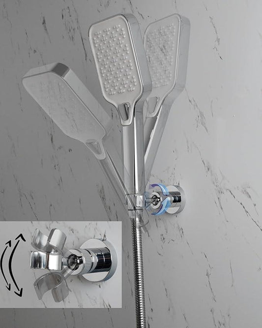PHASAT Handheld Shower Head Holder Adjustable Solid Brass Handheld Shower Head Bracket Holder Wall Mount,Shower Wand Holder Chrome,A13023C - ModernBath