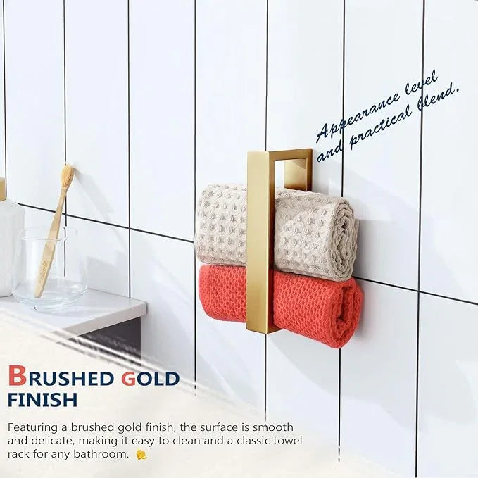 KOKOSIRI Towel Ring Brushed Gold Hand Towel Holder 9 Inch Kitchen Towel Hanger Rack Stainless Steel Bathroom Hardware Wall Mounted, 1 Pack B4008BG-L9 - ModernBath