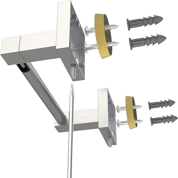 Ruacq Toilet Paper Holder Brushed Nickel Double Post Pivoting Square Tissue Holders Roll Holder Hangers Toilet Paper Stand Stainless Steel and Zinc Alloy Modern Wall Mounted - ModernBath