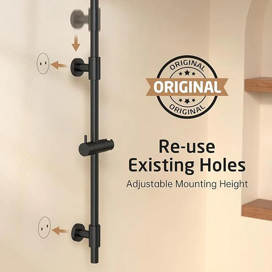 KES 30-Inch Matte Black Shower Slide Bar with Adjustable Handheld Shower Head Holder for Bathroom Wall Mount 18/8 Stainless Steel, F209S78-BK - ModernBath