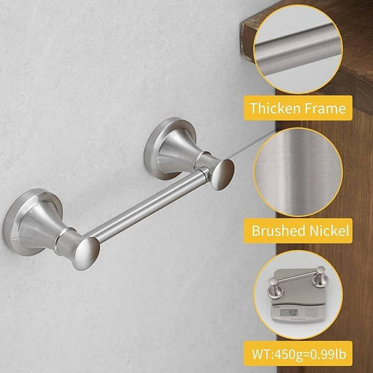 BESy Wall Mounted Toilet Paper Roll Holder Rustproof Tissue Paper Holder Bathroom Flexible Pivoting Tissue Handle Toilet Tissue Roll Holder, Brushed Nickel, Stainless Steel - ModernBath