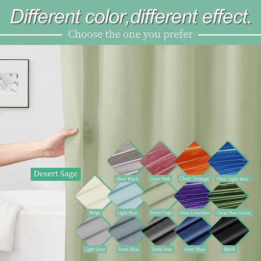 Mrs Awesome Sage Shower Curtain Liner with 3 Magnets, 72x72 Premium Flexible Sturdy Plastic Shower Curtain for Bathroom Lightweight & Waterproof, Desert Sage - ModernBath