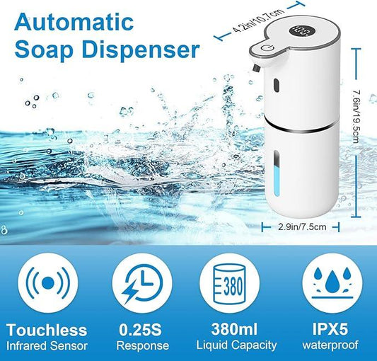 OHIFAST 2 Pack Automatic Foaming Soap Dispenser Touchless, USB Rechargeable Smart Hand Soap Dispenser, 6-Level Adjustable, 12.8oz/380mL Wall Mount for Bathroom Kitchen Dish Soap-White - ModernBath