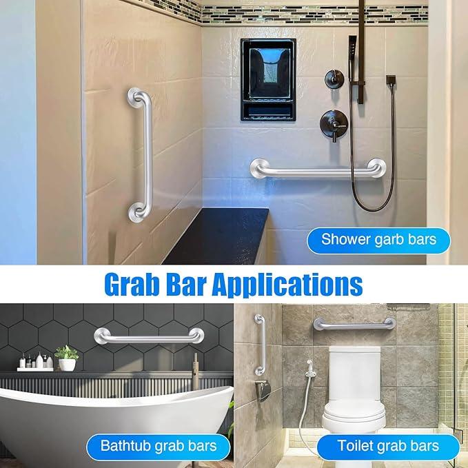 ROTHLEY 18 Inch Grab Bar for Bathtubs and Showers: Stainless Steel Shower Grab Bar Wall Mounted Shower Handle with Concealed Screws Anti Slip Saft Handle for Elderly Seniors (Brushed Nickle) - ModernBath