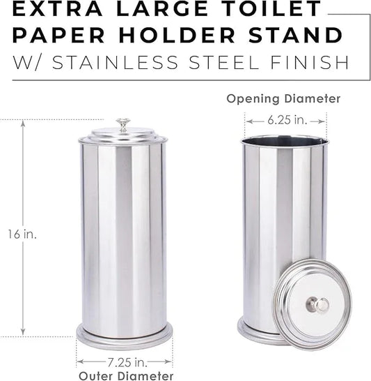 JS Jackson Supplies Free Standing Extra Large Toilet Paper Holder - Stainless Steel - ModernBath
