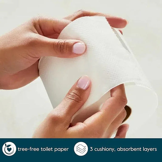 Grove Co. Bamboo Toilet Paper Tree Free & Septic Safe Bath Tissue, Ultra Soft, Durable, & Absorbent 3 Ply Sheets (1 Roll = 44.4 sq ft) Bulk Toilet Paper (Pack of 18 Rolls) - ModernBath