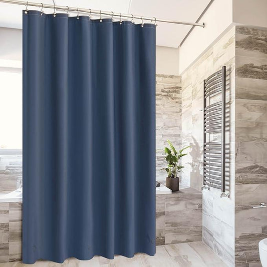 Barossa Design Navy Shower Curtain Liner - Premium PEVA Shower Liner for Bathroom, BPA & PVC Free, No Chemical Smell, Lightweight Standard Size Bath Curtain with 3 Magnets, Metal Grommets - Navy Blue - ModernBath