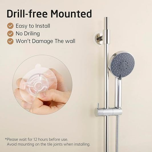 KES No Drill 30-Inch Shower Slide Bar with Adjustable Handheld Shower Head Holder, Self Adhesive, Universal Fit, SUS304 Polished Stainless Steel Drill-Free for Bathroom, F209S78DF-PS