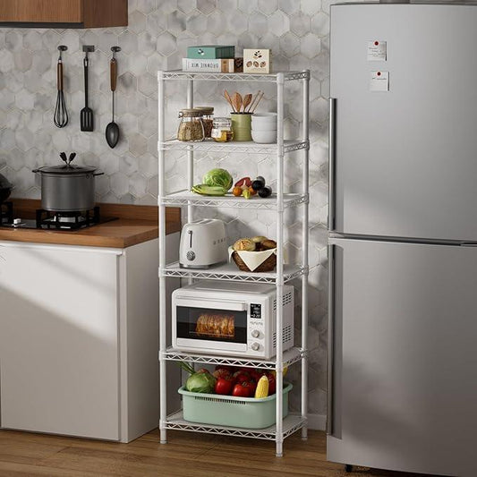 4 Tier Shelves Storage Shelf Wire Closet Bathroom Organizers Metal Pantry Kitchen Garage Shelving Unit Laundry Room Organization Home Rack Net Basket Black 14”D X 36”W X 58”H - ModernBath