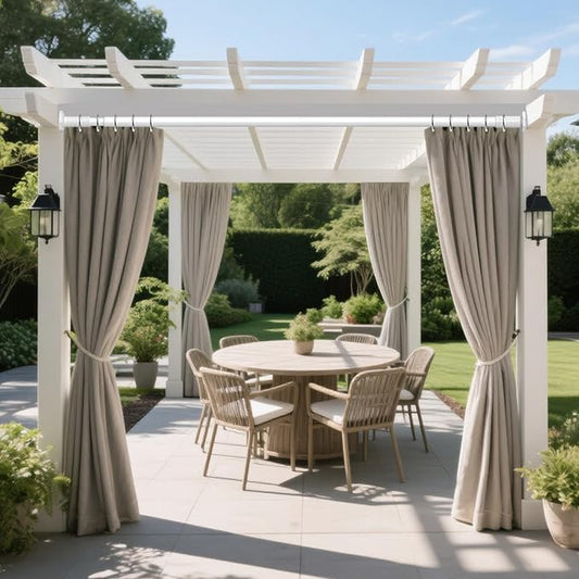 ZYKORT Tension Curtain Rod 51-168 In (4-14Ft), No Drill Outdoor Curtain Rods for Patio, Shower Curtain Rod for Bathroom Renter Friendly, Heavy Duty Tension Rod for Window, Never Rust, White