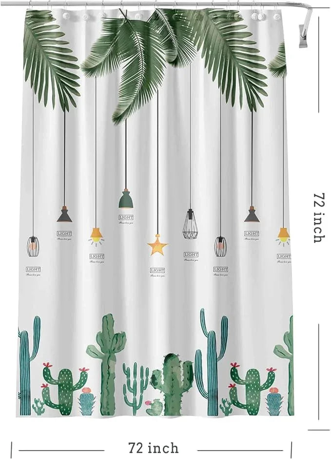 TIKABC Shower Curtain Liner, 4G PEVA Banana Leaves Shower Liner, Plastic Waterproof Shower Curtains, 72x72 inch with Grommet Holes 3 Magnetic Weights - ModernBath