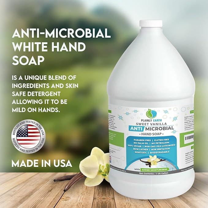Antimicrobial Hand Soap - Antibacterial Hand Soap Moisturizing - 1 US Gallon Liquid Hand Soap - Refill Antibacterial Gallon - Moisturizing Hand Soap Antibacterial - Gentle Hand Soap, Sweet Vanilla - ModernBath