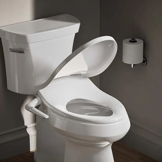 Kohler PureWash M250 Manual Elongated Bidet Toilet Seat, White, Quiet-Close Lid Prevents Slamming, Cool Water, Easy Installation with Quick-Release Hinges, Adjustable Spray Position & Pressure - ModernBath