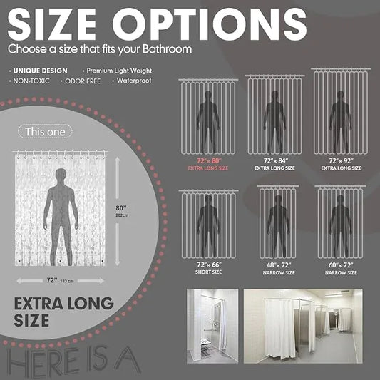 Hereisa 3D Pebble Pattern Waterproof Shower Curtain Liner EVA Shower Curtain with 3 Bottom Magnets, Shower Liner for Shower Stall, Bathtubs, 72 x 80 - ModernBath