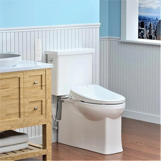 R&T V3200 Elongated Bidet Toilet Seat, Electric Bidet Seat with Adjustable Warm Water, Air Dryer, Heated Seat, Night Light, Deodorization - ModernBath