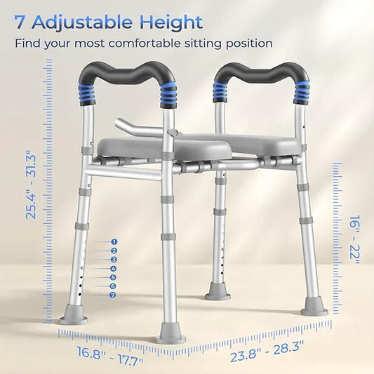KingPavonini Toilet Seat Risers for Seniors, Raised Toilet Seat with Handles with Adjustable Height & Width, Soft Padded Seat, Elevated Toilet Seat Riser, Load 500lb, Fit Any Toilet - ModernBath