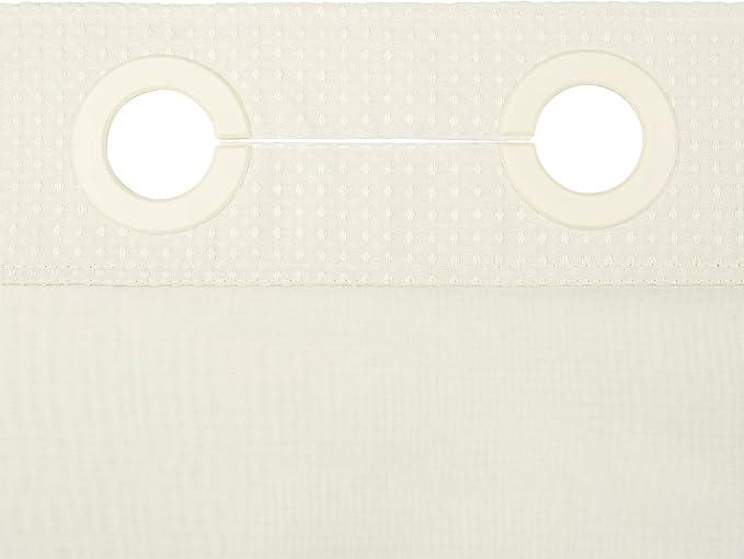 River Dream Heavyweight No Hooks Required Dotted Waffle Weave Shower Curtain with Snap in Liner - 71W x 74H,Hotel Grade,Spa Like Bath Curtain,Cream - ModernBath