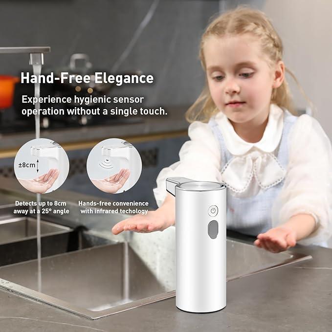 EKO Aroma Touchless Automatic Soap Dispenser for Bathroom and Kitchen, Liquid Hand Soap Dispenser, Water-Resistant and Rechargeable, 9 fl oz (White) - ModernBath
