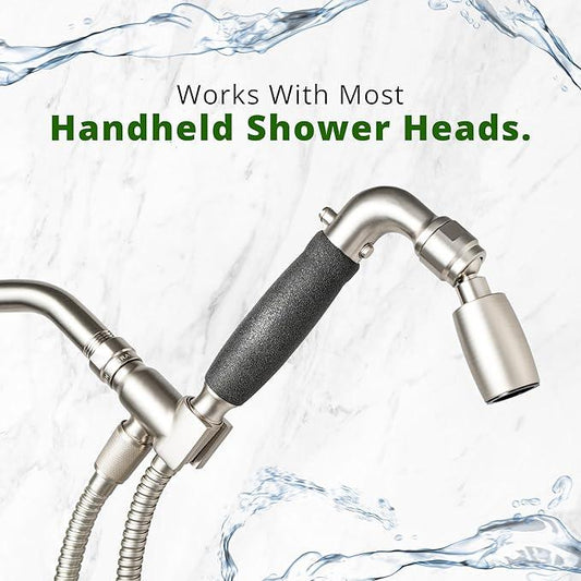 High Sierra® - Solid Metal Standard Handheld Shower Holder. Matte Black Finish - ModernBath