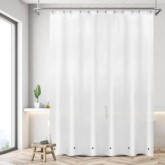 Mrs Awesome Long Shower Curtain Liner with 6 Magnets 72 x 80 inch Frosted Thick PEVA Waterproof Plastic Shower Curtain 72x80, Frost - ModernBath