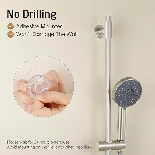 KES No Drill 30-Inch Shower Slide Bar with Adjustable Handheld Shower Head Holder, Self Adhesive, Universal Fit, SUS304 Brushed Stainless Steel Drill-Free for Bathroom, F209S78DF-BS - ModernBath