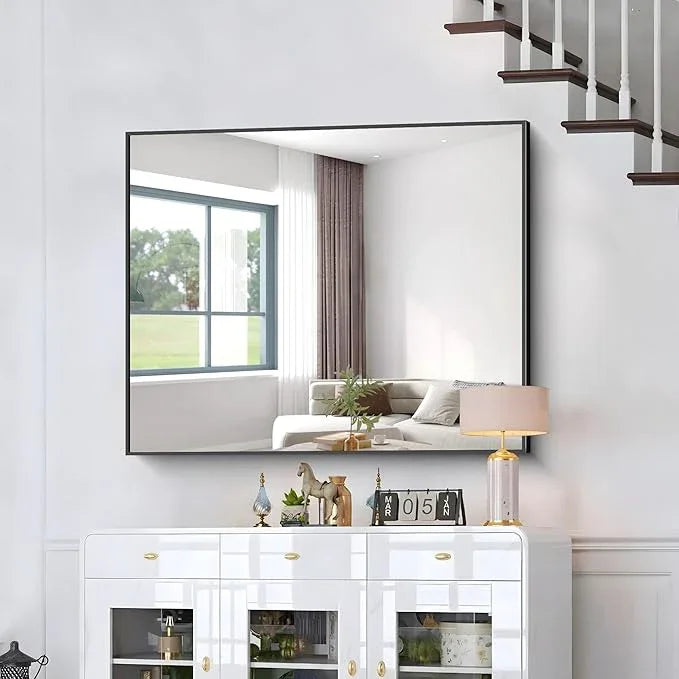 BONEWEI Bathroom Mirror,40x48 inch Bathroom Mirrors for Over Sink,Large Wall Mirror for Bathroom Wall Mounted Rectangle Mirrors,Black Vanity Mirror for Living Room,Bedroom Entryway,Horizontal/Vertical - ModernBath