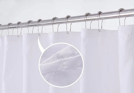 N&Y HOME Fabric Shower Curtain Liner Solid White with Magnets, Hotel Quality, Machine Washable, 70 x 72 inches for Bathroom - ModernBath