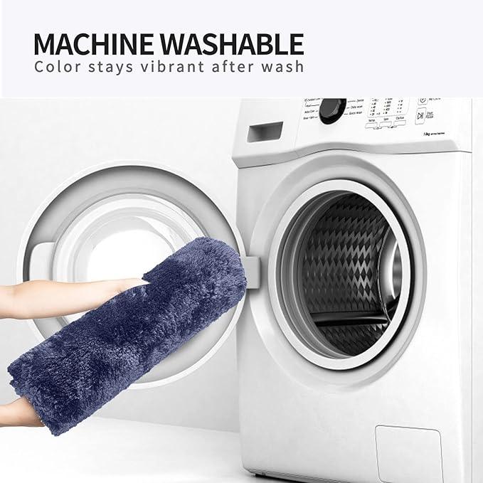FIFU Bathroom Rugs 20" W x 32" L, Bath Mat for Bathroom, Bedroom, Laundry Room & Kitchen, Non-Slip Rubber Latex Backing, Extra Soft and Absorbent Microfiber Carpet, Machine Washable Rug, Navy Blue - ModernBath