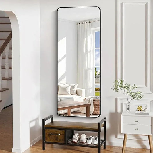 DESBING 60" x 24"Bathroom Mirror, Matte Black Wall Mirror with Metal Frame, Decorative Rectangular Vanity Mirror for Bedroom Bathroom Living Room Entryway (Horizontal/Vertical) - ModernBath
