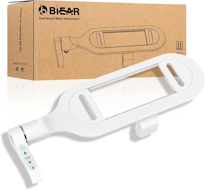 6mm Slim Bidet, Bidet Attachment for Toilet, Bidet Toilet Seat Sprayer Jet with Dual Nozzles Front & Back Washing for Women Men Easy Use Right Handle Non-Electric Fresh Cold Water Bidet - ModernBath
