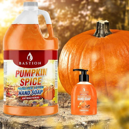 Bastion Antibacterial Hand Soap - Pumpkin Spice Moisturizing Pearlized Liquid Hand Wash - 1 Gallon (128 oz.) Bulk Refill Jug. Pumpkin Spice Scented. Non-toxic. Made in the USA. - ModernBath