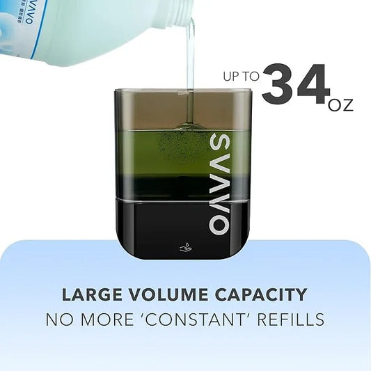 SVAVO Automatic Soap Dispenser Touchless, Hand Soap Dispenser Wall Mount, Electric Sensor Battery Operated for Offices Home Kitchen Bathroom Hotel Restaurant Commercial, 34fl.oz/1000ml Black - ModernBath