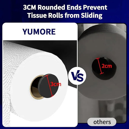 YUMORE Toilet Paper Holder, 304 Stainless Steel Bathroom Double Roll Tissue Holder with Shelf, Wall Mounted Washroom Dual TP Dispenser Storage(Black) - ModernBath