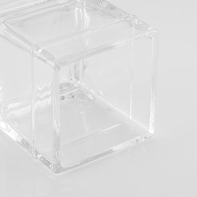 Indecor Home Glass Cotton Jar Holder 2 Pack– Silver/Chrome Lid, Elegant Bathroom Storage Canister for Qtips, Cotton Balls, Floss, Makeup Organizer, Vanity & Bathroom Organization - ModernBath